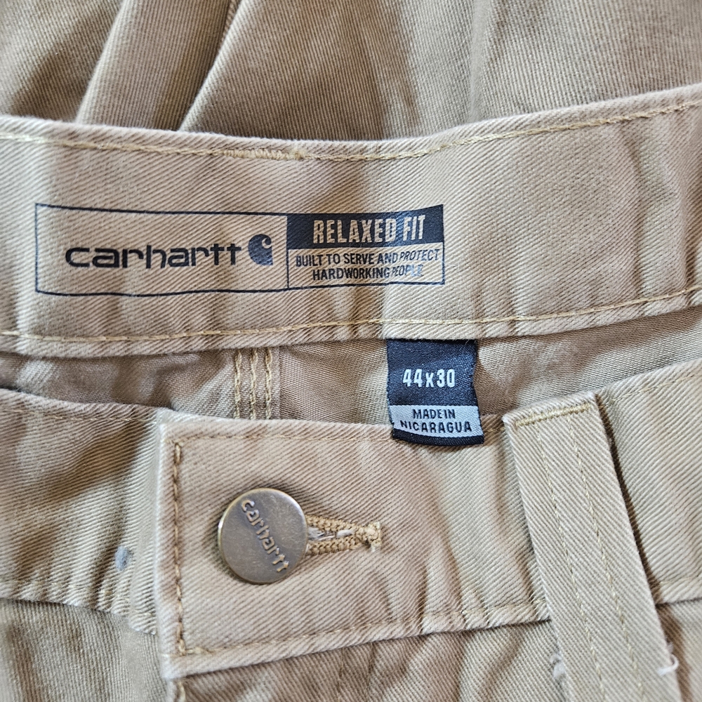 Carhartt Rugged Flex Relaxed Fit Canvas Work Pant Men's 44 x 30 Khaki Brown - Picture 3 of 9
